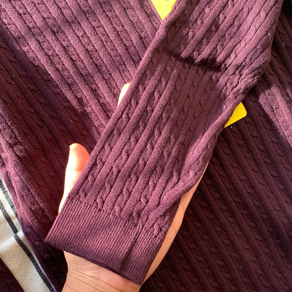 100 Cotton,Tommy Hilfiger women Deep dark purple Crewneck Sweater - Picture 3 of 10